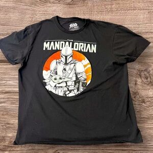 Star Wars The Mandalorian Black Graphic T-Shirt XL
